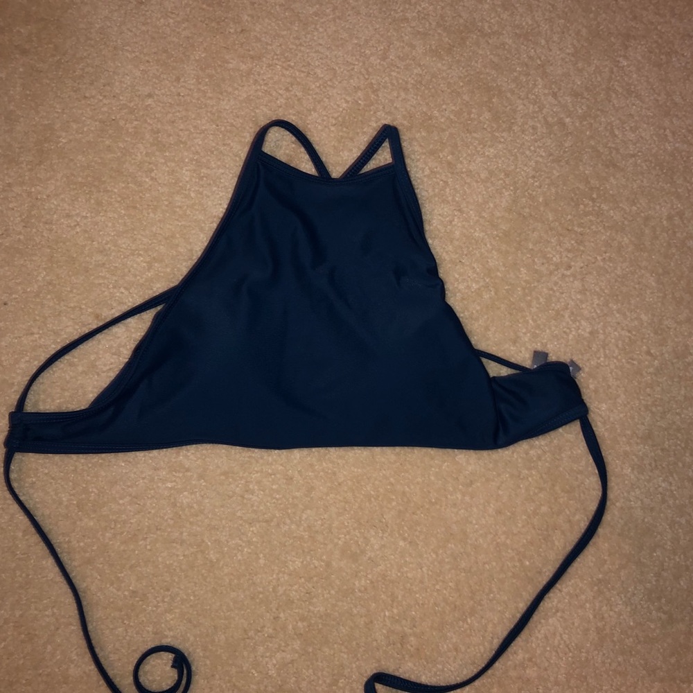 Aerie neck high blue swimsuit top